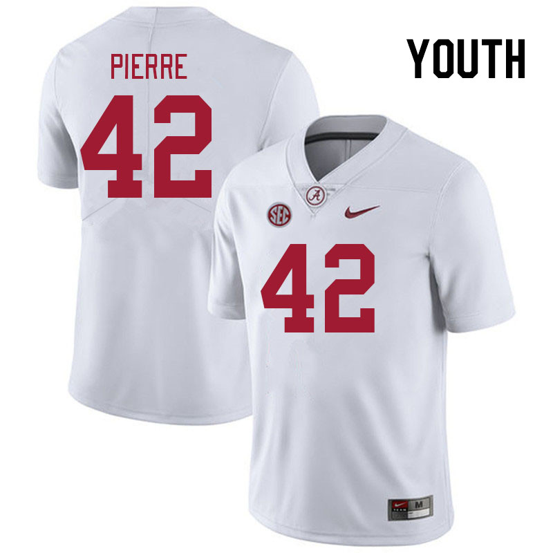 Youth #42 Yhonzae Pierre Alabama Crimson Tide College Footabll Jerseys Stitched Sale-White